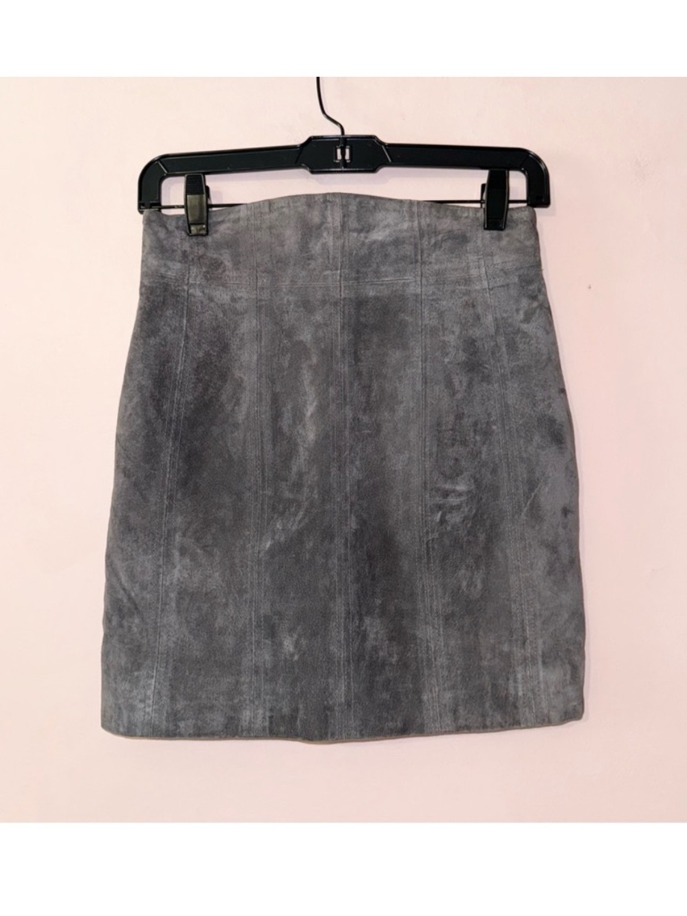 Express Gray Genuine Leather Mini Skirt Size 2 NWT!